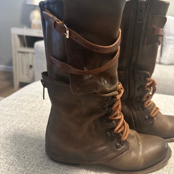 Freebird by Steven Olive Ravi Women’s Lace-Up Mid-Calf Brown Combat Boots - Picture 2 of 6